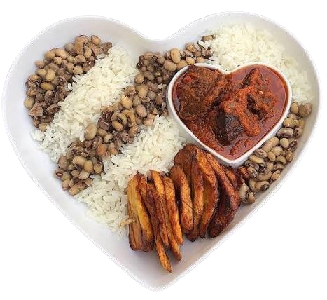 White rice and beans